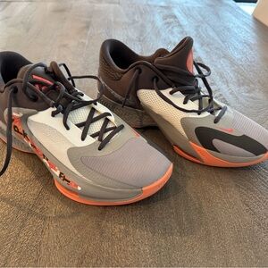 Nike Grayish and Brown and Orange Athletic Sneakers